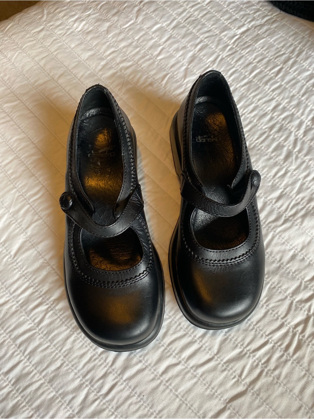 Dansko Black Mary Jane Strap Shoes - Picture 2 of 8